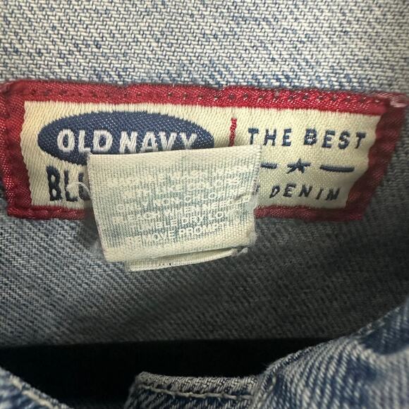 Vintage Old Navy Blue Jeans Youth 90s Y2K Retro Light Wash Denim Jean Jacket 16 - Picture 11 of 12